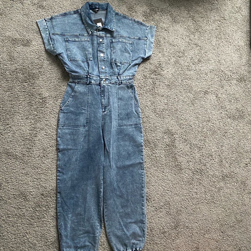 Fashion Nova Light Blue Denim Overalls - Picture 5 of 15
